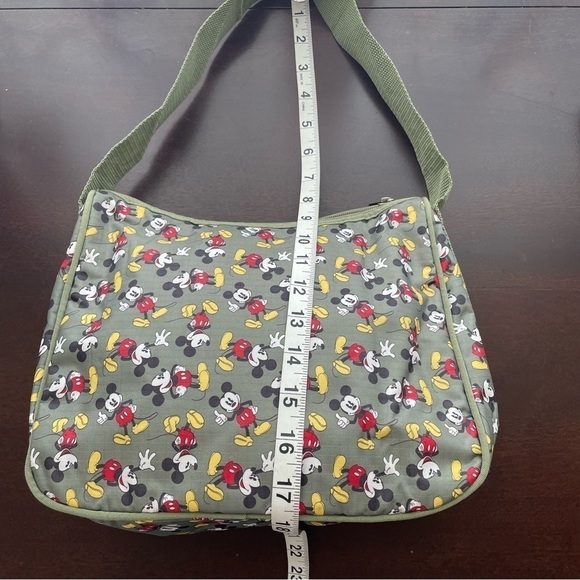 Mickey Mouse Purse From Disney Olive Green With Mickeys All Over shoulder Bag - Picture 5 of 8